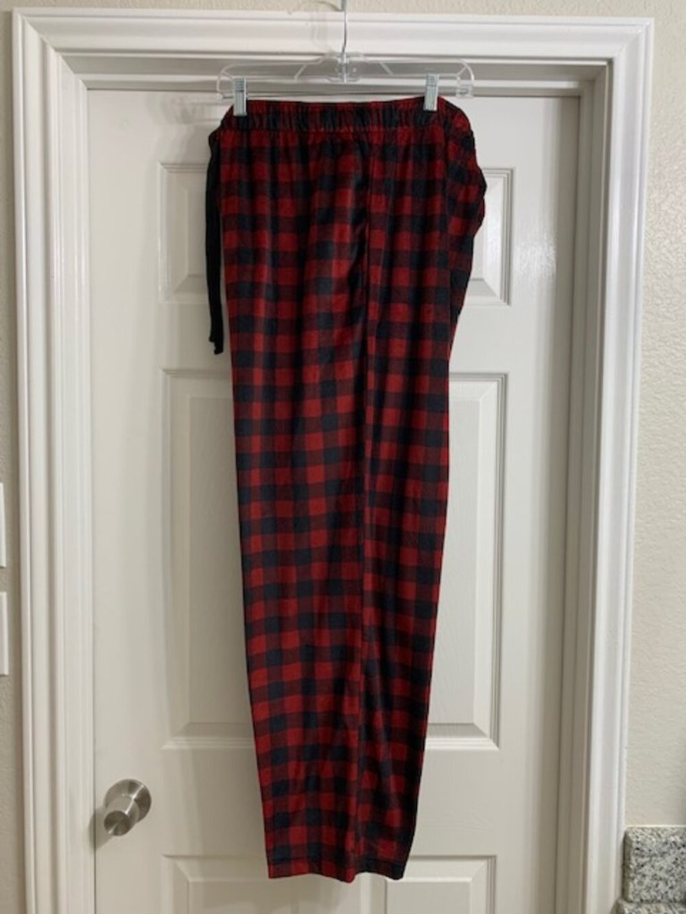 Izod Brand Men's Red and Black Plaid Sleeping Pants, Size XXL